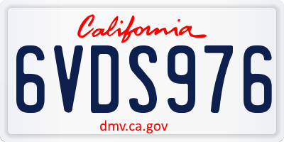 CA license plate 6VDS976