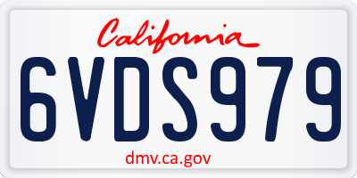 CA license plate 6VDS979