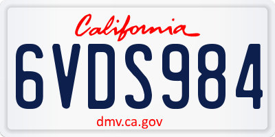 CA license plate 6VDS984