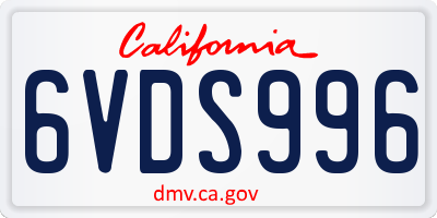 CA license plate 6VDS996