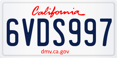 CA license plate 6VDS997
