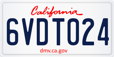 CA license plate 6VDT024