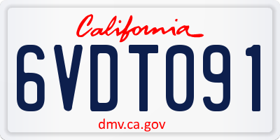 CA license plate 6VDT091