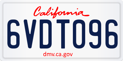 CA license plate 6VDT096
