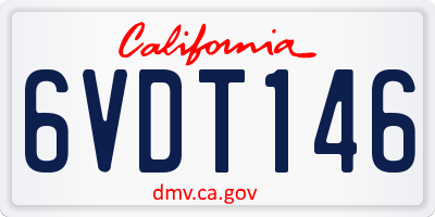 CA license plate 6VDT146