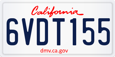CA license plate 6VDT155