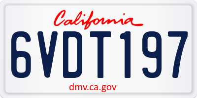 CA license plate 6VDT197