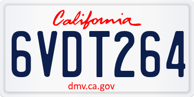 CA license plate 6VDT264