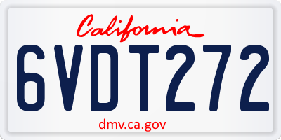 CA license plate 6VDT272