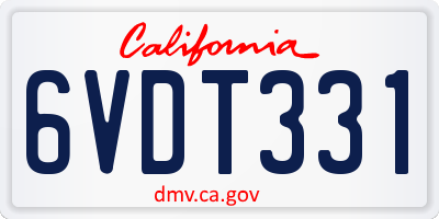 CA license plate 6VDT331