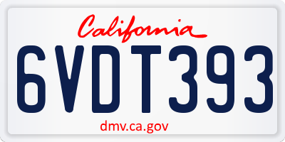 CA license plate 6VDT393