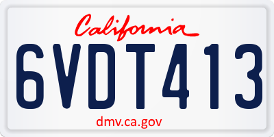CA license plate 6VDT413