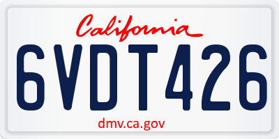 CA license plate 6VDT426