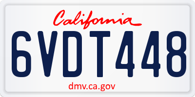 CA license plate 6VDT448