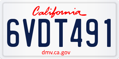 CA license plate 6VDT491