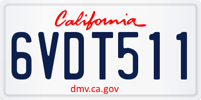 CA license plate 6VDT511