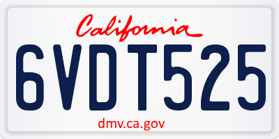 CA license plate 6VDT525