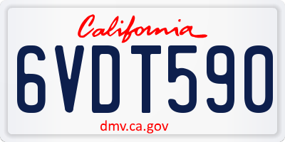 CA license plate 6VDT590
