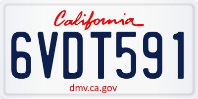 CA license plate 6VDT591