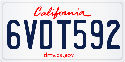 CA license plate 6VDT592
