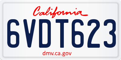 CA license plate 6VDT623