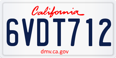 CA license plate 6VDT712