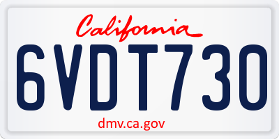 CA license plate 6VDT730