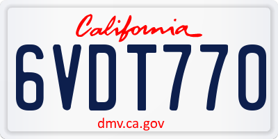 CA license plate 6VDT770