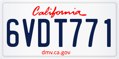 CA license plate 6VDT771
