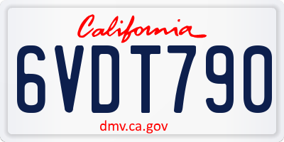 CA license plate 6VDT790