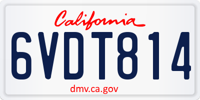 CA license plate 6VDT814