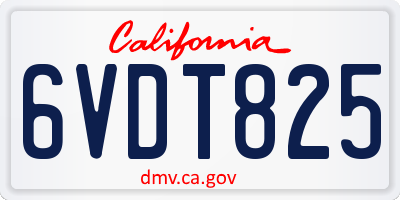 CA license plate 6VDT825