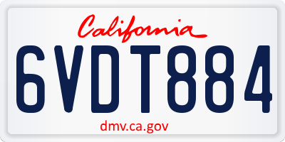 CA license plate 6VDT884