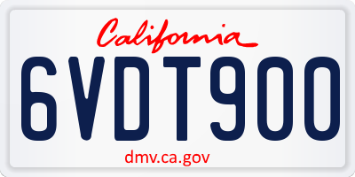 CA license plate 6VDT900