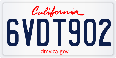 CA license plate 6VDT902
