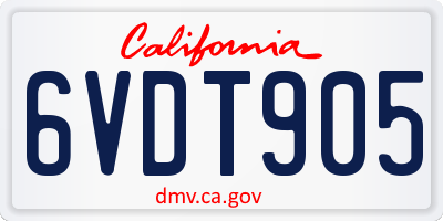 CA license plate 6VDT905