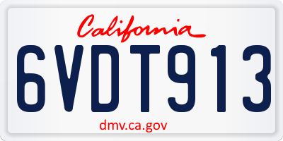 CA license plate 6VDT913