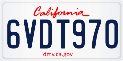 CA license plate 6VDT970