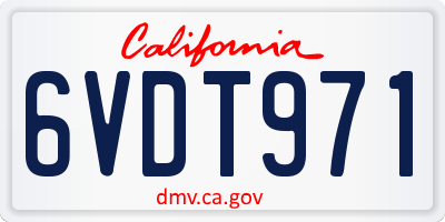 CA license plate 6VDT971