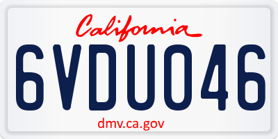 CA license plate 6VDU046
