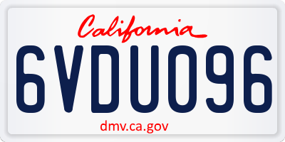 CA license plate 6VDU096