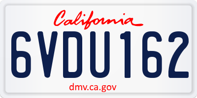 CA license plate 6VDU162