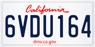 CA license plate 6VDU164