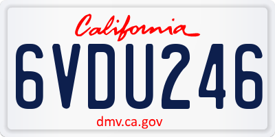 CA license plate 6VDU246