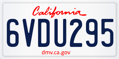CA license plate 6VDU295