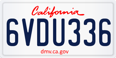 CA license plate 6VDU336