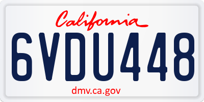 CA license plate 6VDU448
