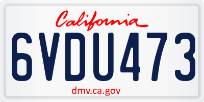 CA license plate 6VDU473