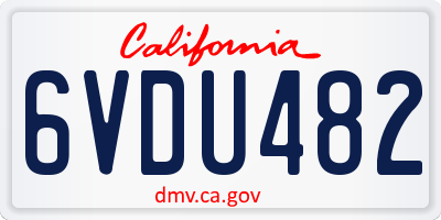 CA license plate 6VDU482
