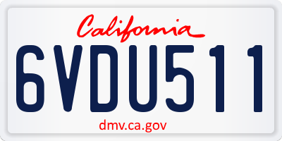CA license plate 6VDU511
